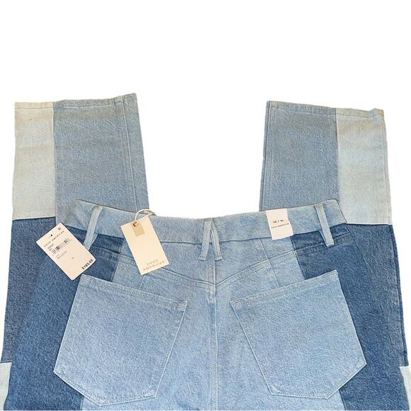 NWT Good American Good Icon Patchwork High Waist Jeans Size 12/31 Retail $185 - Picture 5 of 6